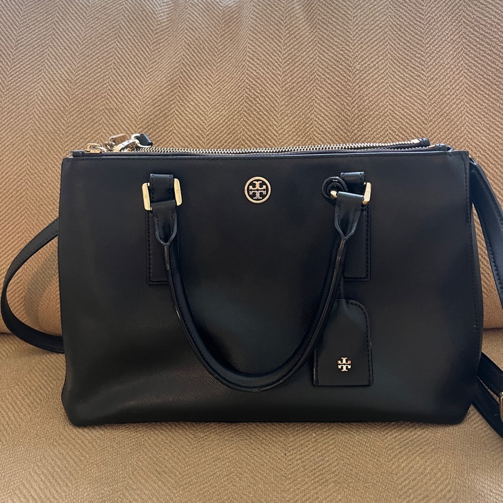Tory Burch Robinson Satchel - black top handle
